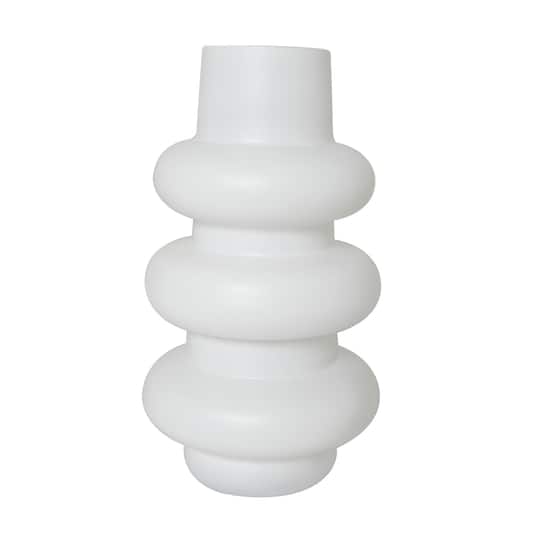 White Glass Dimensional Bubble Vase Set
